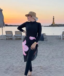 Alternative view of Burkini Combinaison "Flora" Style – 2 Pièces Rose
