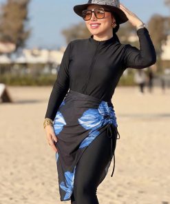 Alternative view of Burkini Combinaison "Flora" Style – 2 Pièces Bleu